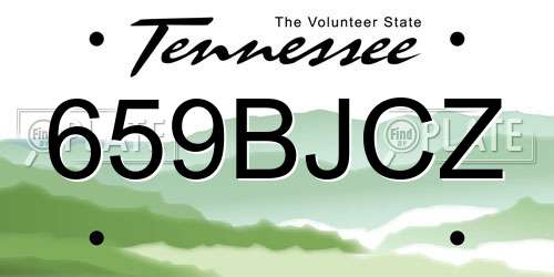 659BJCZ Tennessee License Plate