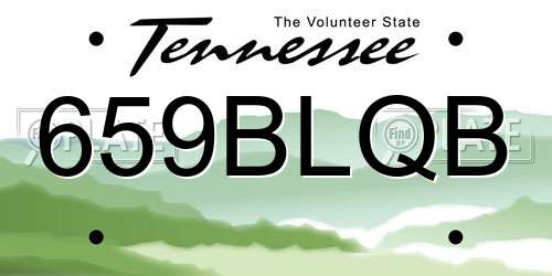 659BLQB Tennessee License Plate