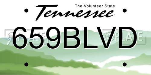 659BLVD Tennessee License Plate
