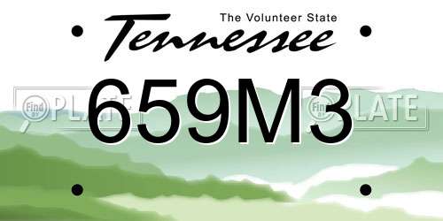 659M3 Tennessee License Plate