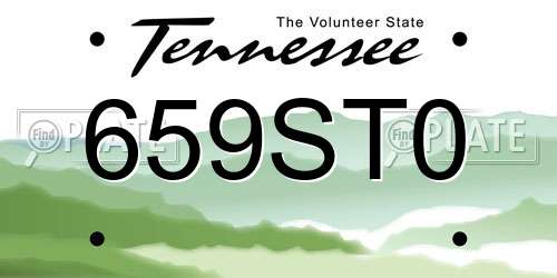 659ST0 Tennessee License Plate