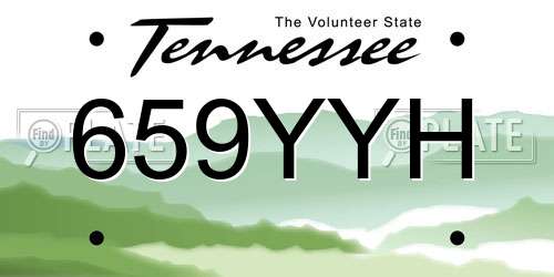 659YYH Tennessee License Plate