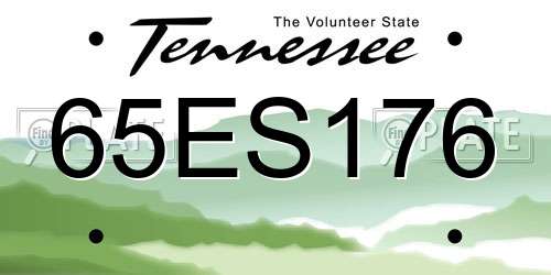 65ES176 Tennessee License Plate
