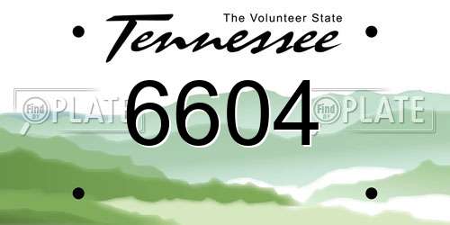 6604 Tennessee License Plate