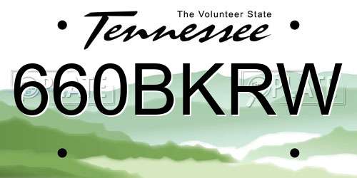 660BKRW Tennessee License Plate
