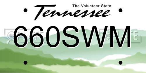 660SWM Tennessee License Plate