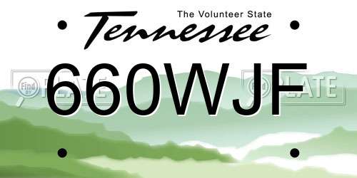 660WJF Tennessee License Plate