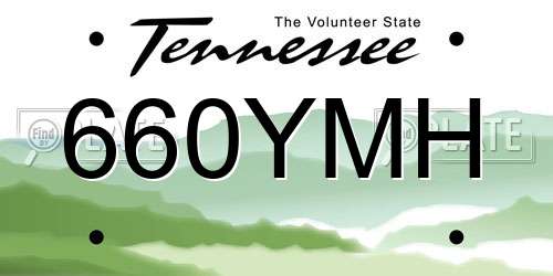 660YMH Tennessee License Plate