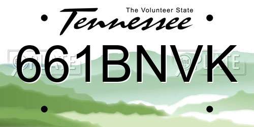 661BNVK Tennessee License Plate