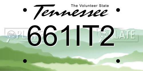 661IT2 Tennessee License Plate