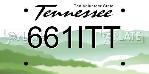 661ITT Tennessee License Plate