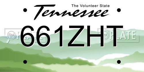 661ZHT Tennessee License Plate