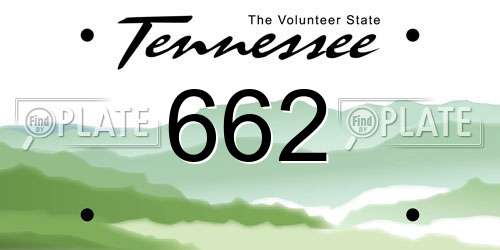 662 Tennessee License Plate