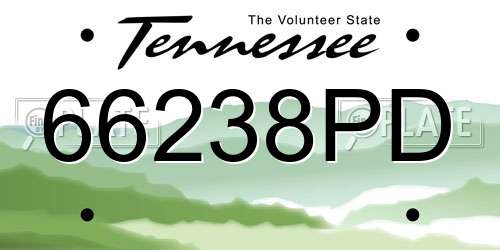 66238PD Tennessee License Plate