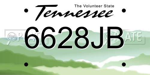 6628JB Tennessee License Plate