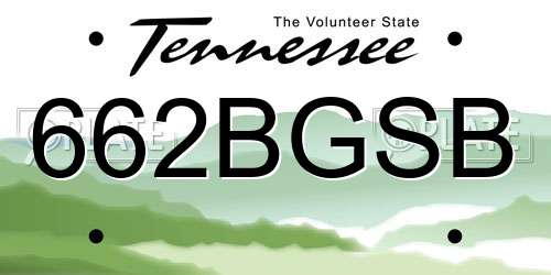 662BGSB Tennessee License Plate