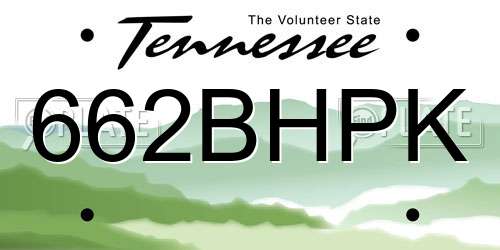 662BHPK Tennessee License Plate