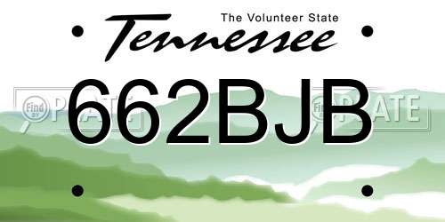 662BJB Tennessee License Plate