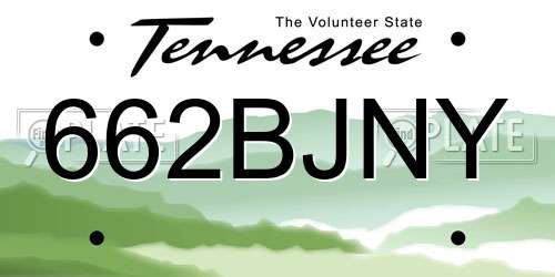 662BJNY Tennessee License Plate