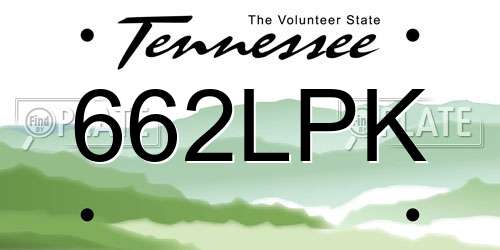 662LPK Tennessee License Plate