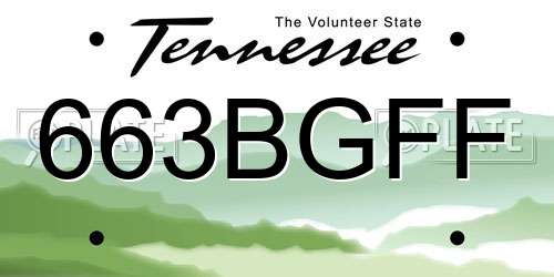 663BGFF Tennessee License Plate