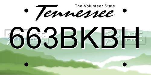 663BKBH Tennessee License Plate