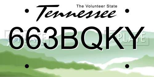 663BQKY Tennessee License Plate