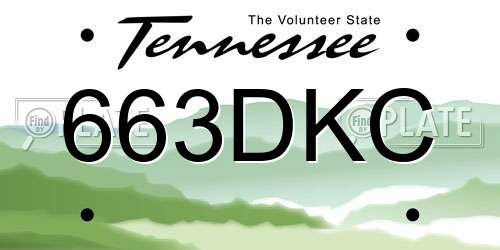 663DKC Tennessee License Plate