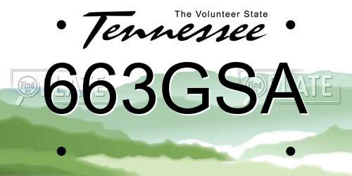 663GSA Tennessee License Plate