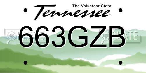 663GZB Tennessee License Plate