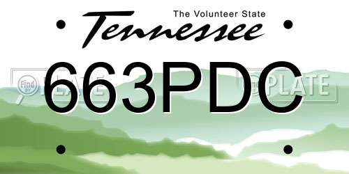 663PDC Tennessee License Plate