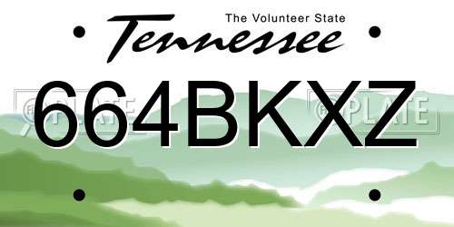 664BKXZ Tennessee License Plate