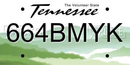 664BMYK Tennessee License Plate