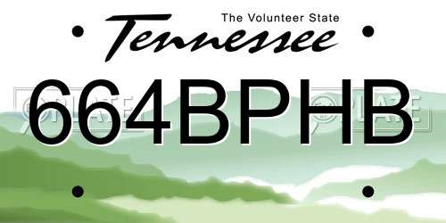 664BPHB Tennessee License Plate