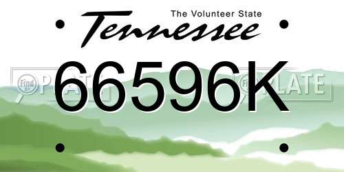 66596K Tennessee License Plate