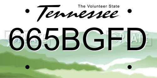 665BGFD Tennessee License Plate