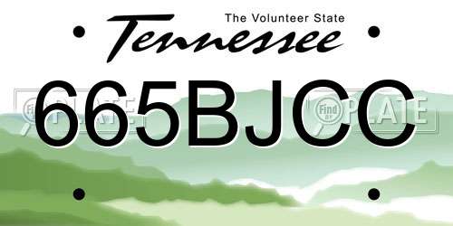 665BJCC Tennessee License Plate