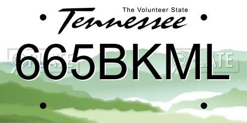 665BKML Tennessee License Plate