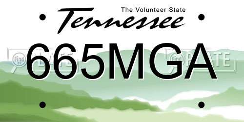 665MGA Tennessee License Plate