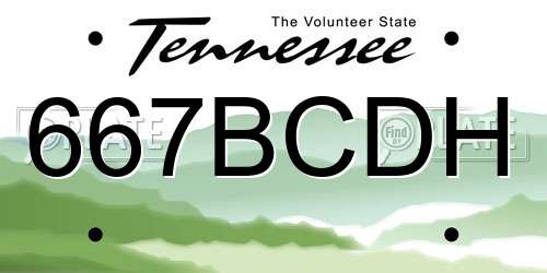 667BCDH Tennessee License Plate