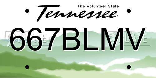 667BLMV Tennessee License Plate