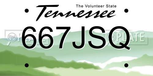 667JSQ Tennessee License Plate