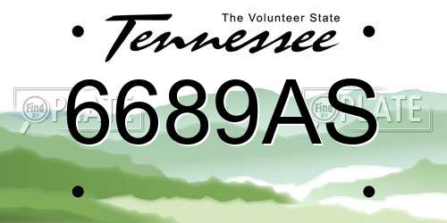 6689AS Tennessee License Plate