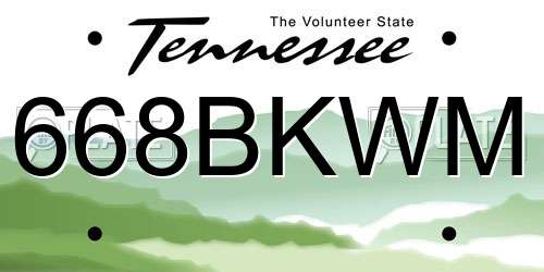 668BKWM Tennessee License Plate