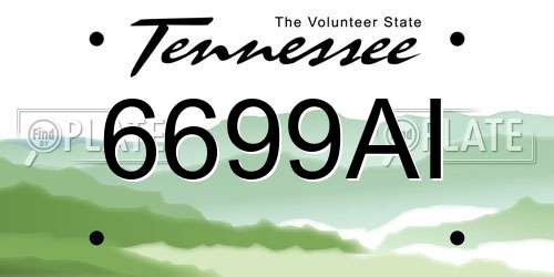6699AI Tennessee License Plate