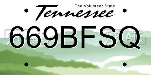 669BFSQ Tennessee License Plate