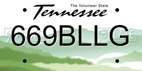 669BLLG Tennessee License Plate