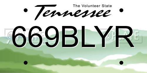 669BLYR Tennessee License Plate