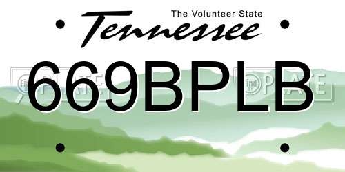 669BPLB Tennessee License Plate