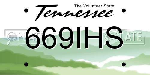 669IHS Tennessee License Plate